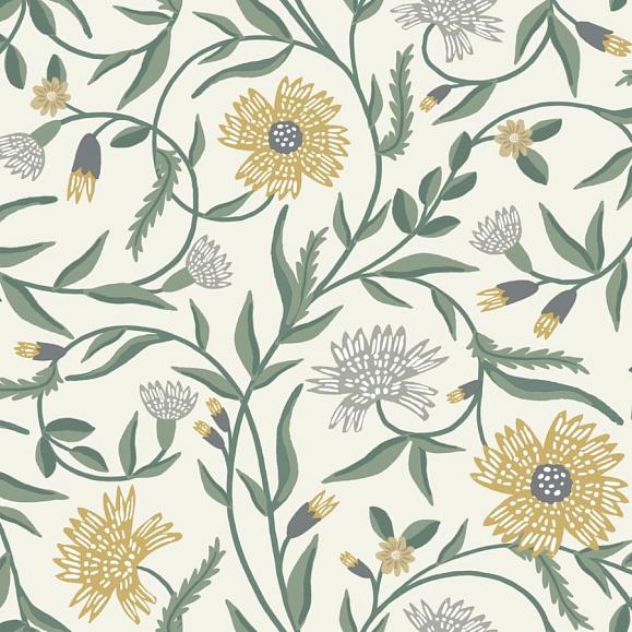 Обои York RF7432 Aster Linen & Gold