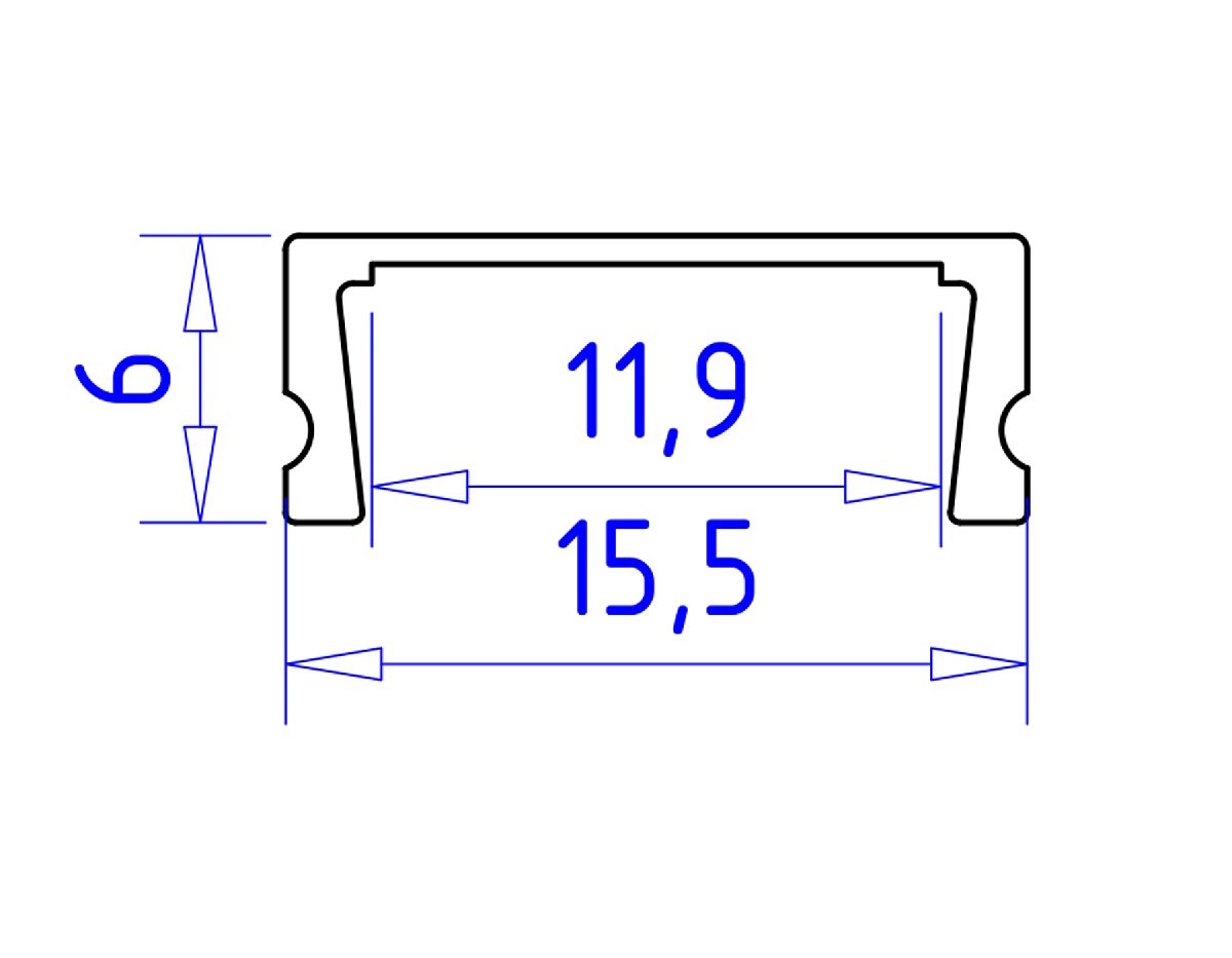 Алюминиевый накладной профиль Ambrella Light Alum Profile GP1700AL
