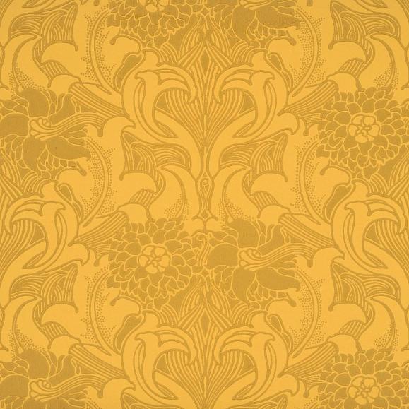 Обои Little Greene 0263DAGIALL Dahlia Scroll Giallo