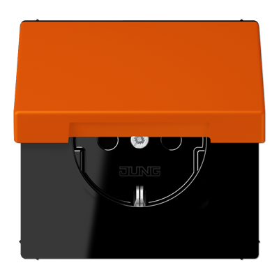 Розетка 2K+З с крышкой Jung LC1520BFKL260