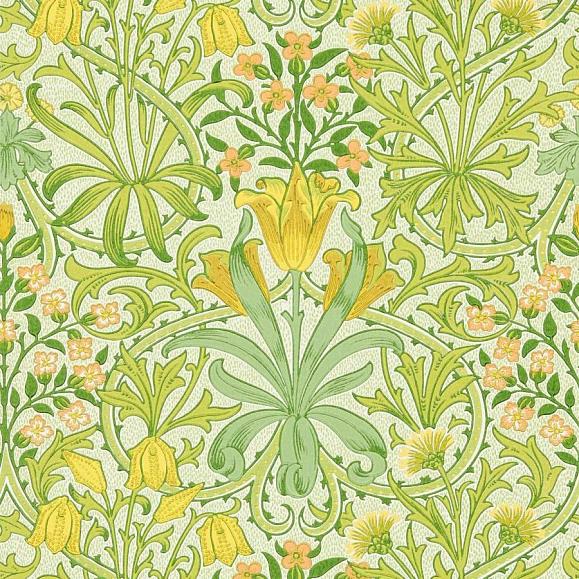 Обои Morris 217100 Woodland Weeds Sap Green