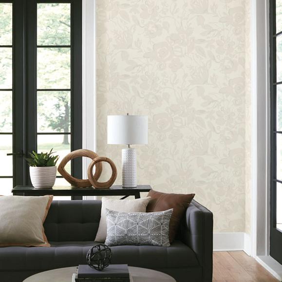 Обои York BL1734 Brushstroke Floral White/Pearl