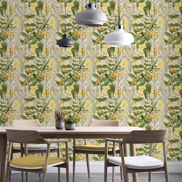 Панно Mind the gap WP20323 Mimulus Green/Taupe/Yellow