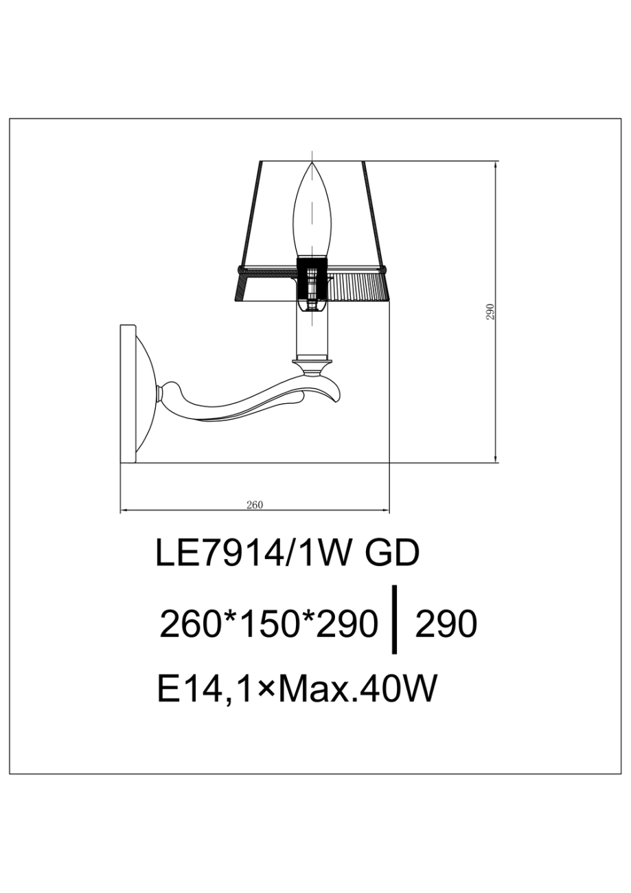 Бра Ester LE7914/1W GD