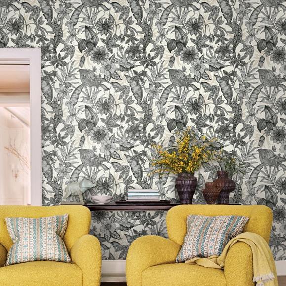 Обои York BL1703 Rainforest White/Charcoal