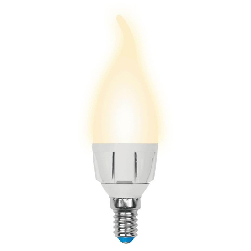 Лампа светодиодная диммируемая (UL-00004299) Uniel E14 7W 3000K матовая LED-CW37 7W/3000K/E14/FR/DIM PLP01WH