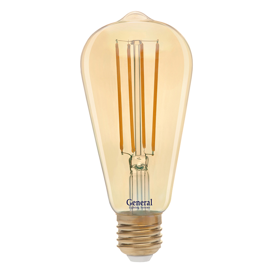 Филаментная светодиодная лампа General GLDEN-ST64S-13-230-E27-2700 655303