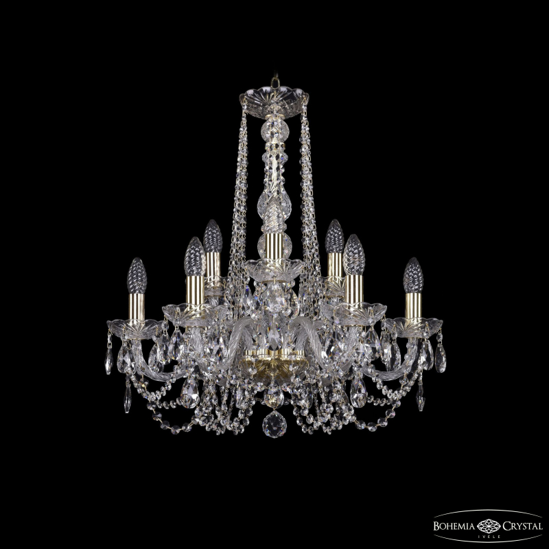 Подвесная люстра Bohemia Ivele Crystal 1402/6+3/195/h-58 G