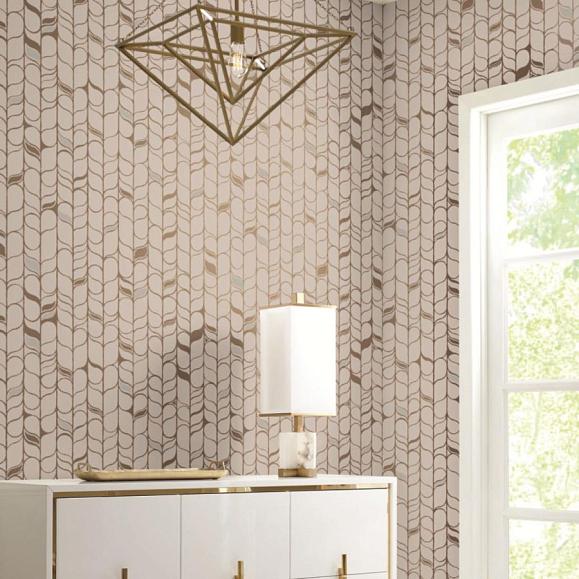 Обои York OS4206 Perfect Petals Beige/Antique Gold