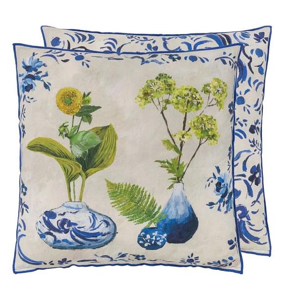 Подушка CCDG1584, Kawana Linen, Cobalt, Designers Guild 50 x 50см