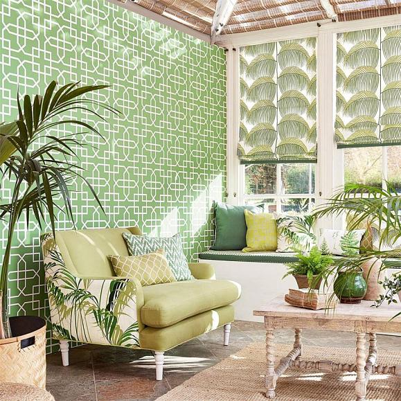 Обои Sanderson 216660 Hampton Trellis Botanical Green
