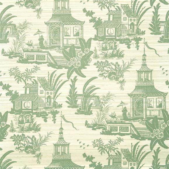 Обои Thibaut T13650 Empress Court Green