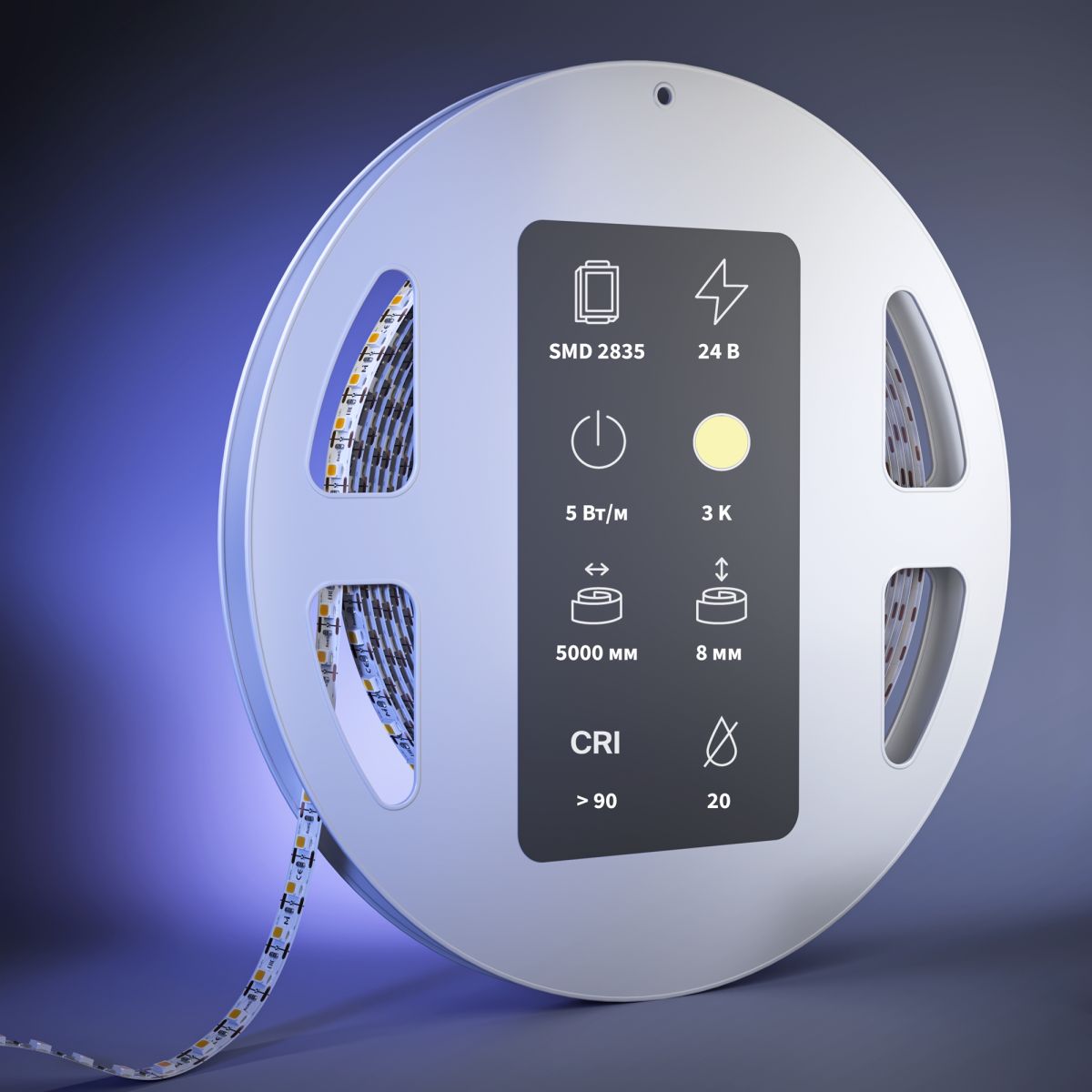 Светодиодная лента Maytoni Led Strip 24В 2835 5Вт/м 3000К 5м IP 20 201274