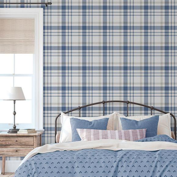 Обои Aura 1906-2 Plaid Blue