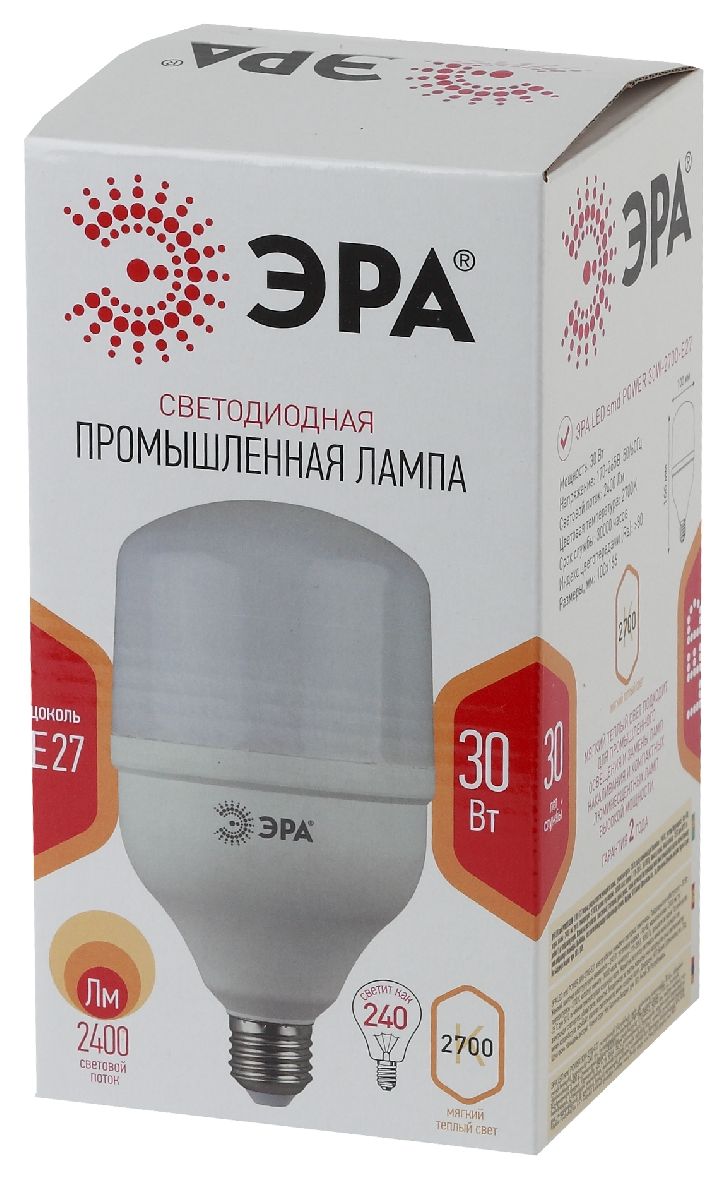 Лампа светодиодная Эра E27 30W 2700K LED POWER T100-30W-2700-E27 Б0027002