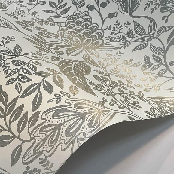 Обои York RP7387 Pomegranate White & Metallic Silver