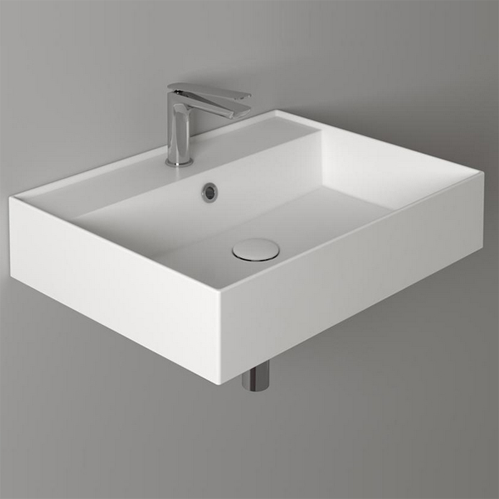 Simas Agile Раковина 61х46 см, 1 отв., подвесная/накладная, с переливом, цвет: белый