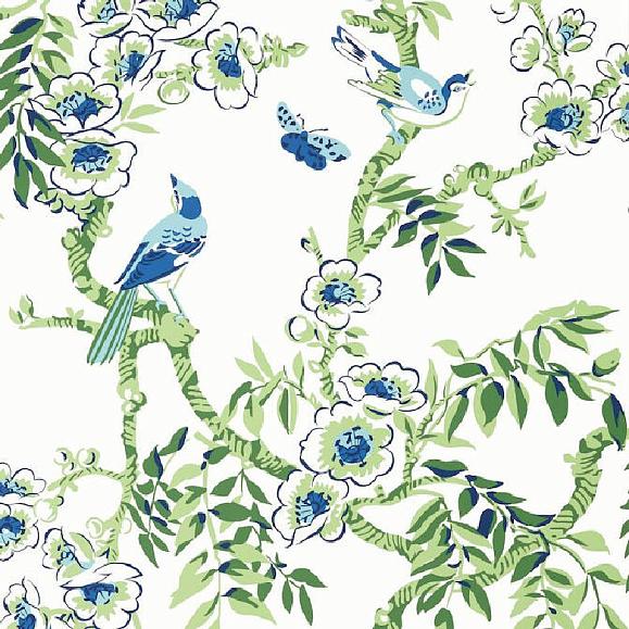 Обои Thibaut T20842 Yukio Blue and Green