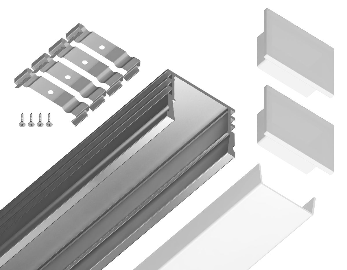 Алюминиевый накладной профиль Ambrella Light Alum Profile GP1750AL