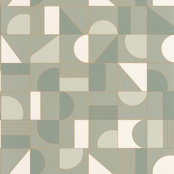Обои Caselio LBY102107024 Puzzle Vert Amande Dore
