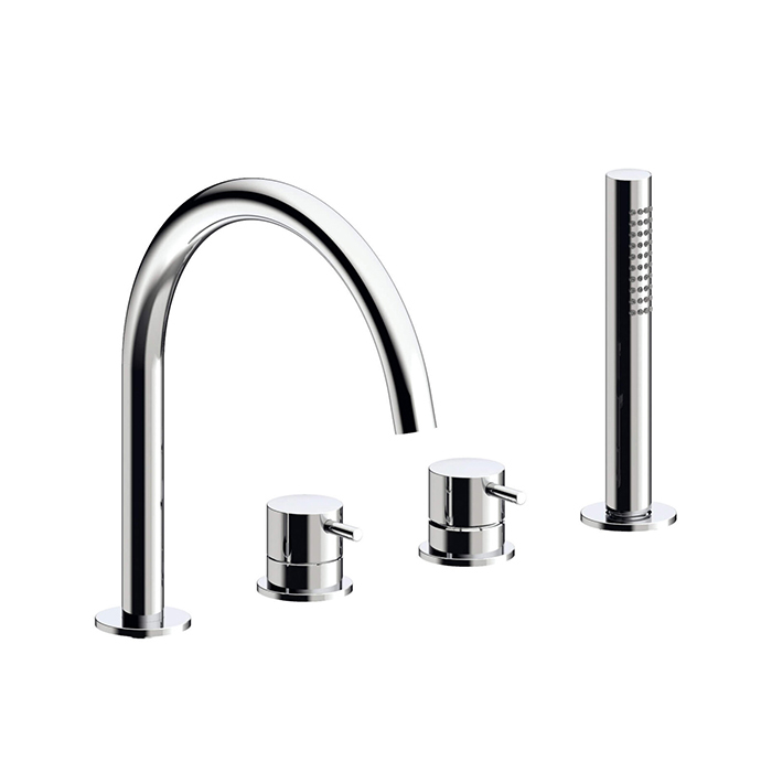 Almar Mixers Смеситель на борт ванны, на 4 отв., с ручной лейкой, цвет: хром