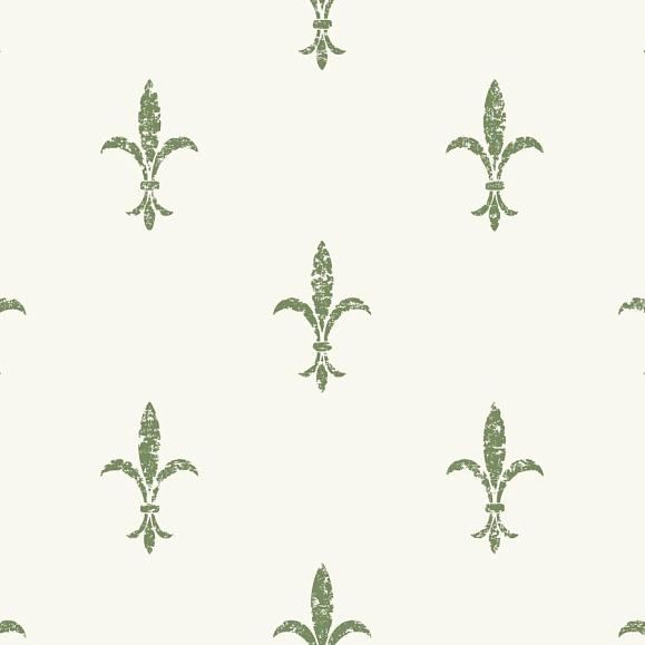 Обои York KT2194 Fleur De Lis White/Green