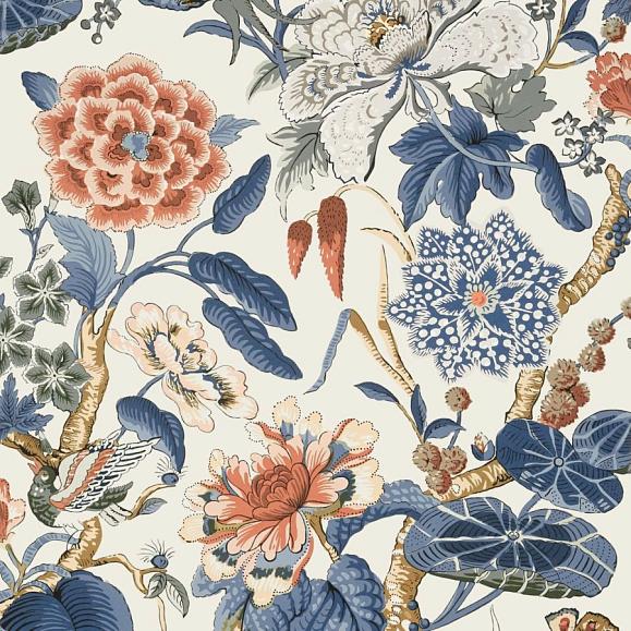 Обои Thibaut T13655 Hill Garden Brick and Navy