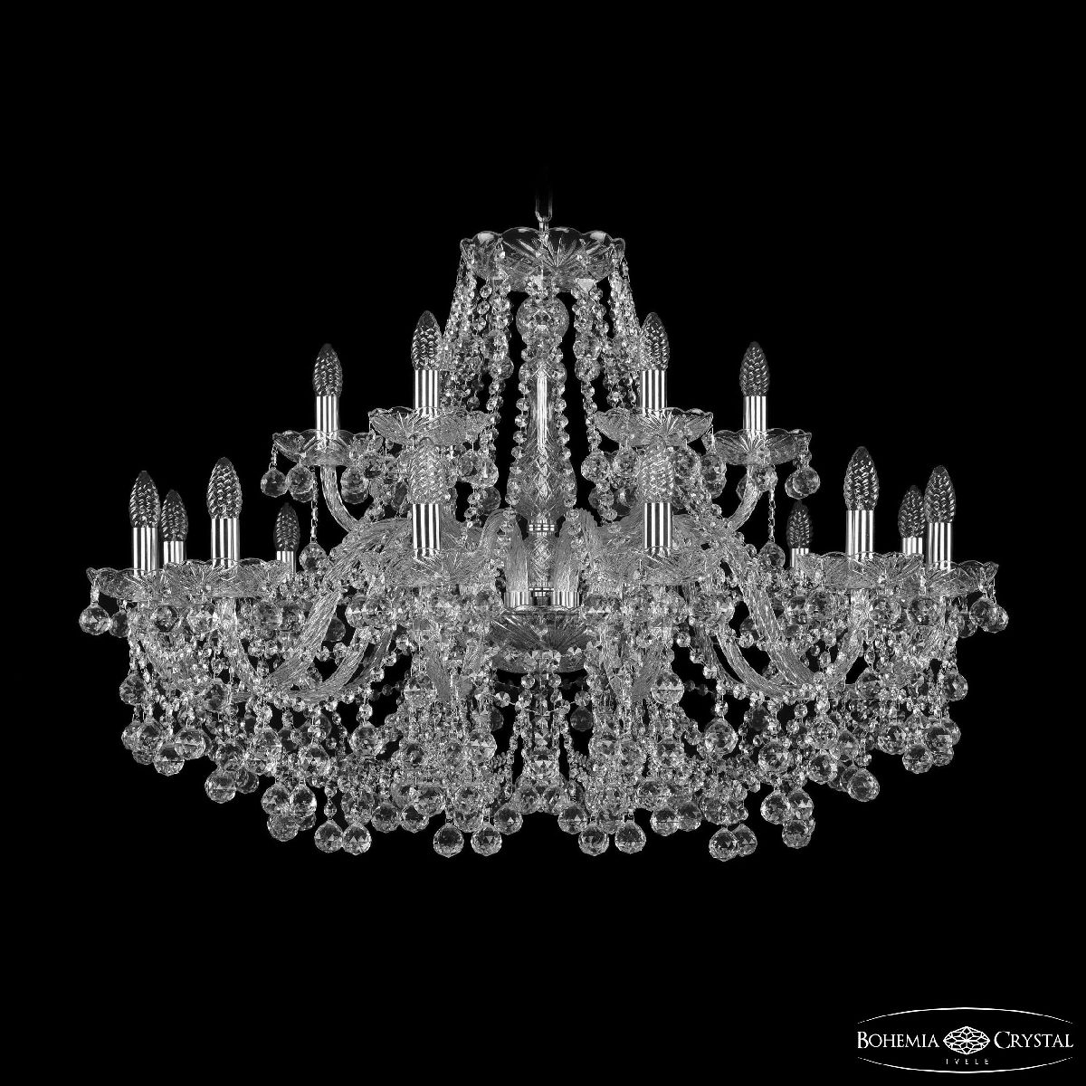 Подвесная люстра Bohemia Ivele Crystal 1409/12+6/360 Ni