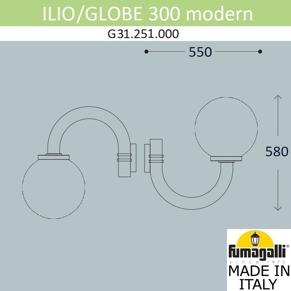 Уличный настенный светильник Fumagalli Globe modern G31.251.000.AYE27