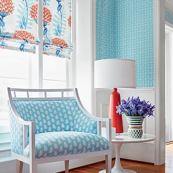 Обои Thibaut T10622 Piermont Turquoise