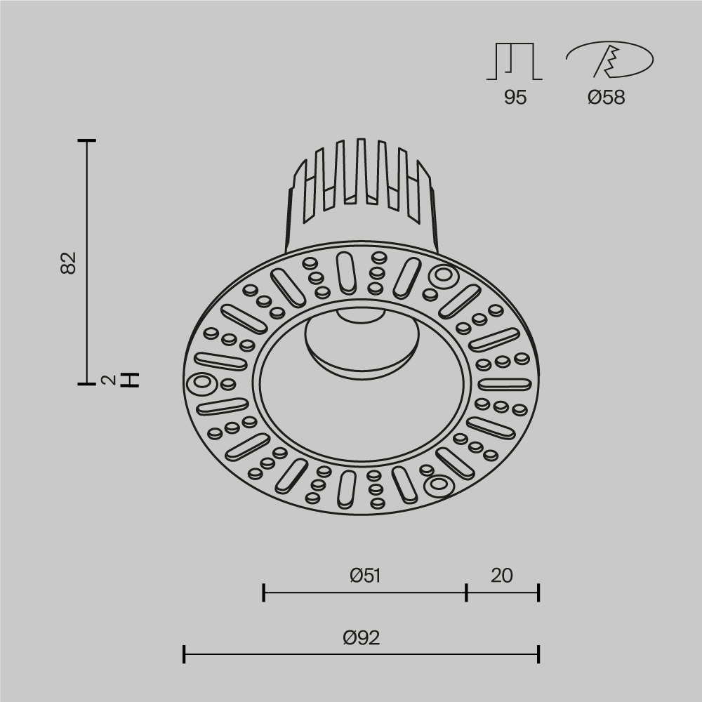 Встраиваемый светильник Maytoni Technical Dip DL124-10W-3K-TRS-W