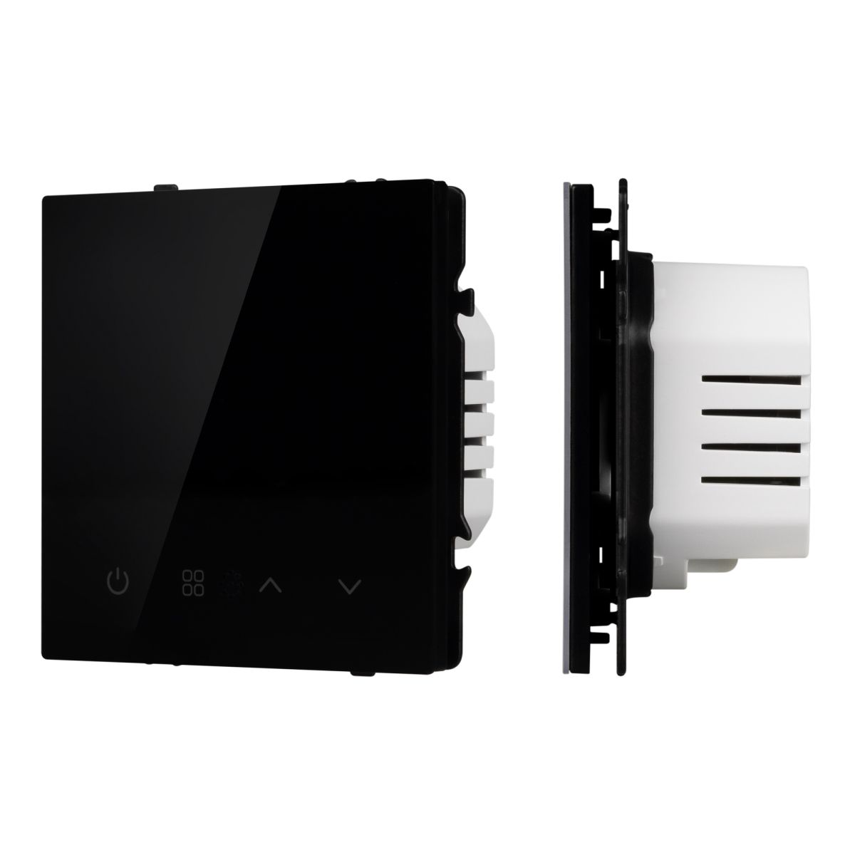 Терморегулятор эл тёплый пол черный оникс Arlight SWT-MTE-PL-BK (95-240V, 16A, датч пола + возд) 058345(1)