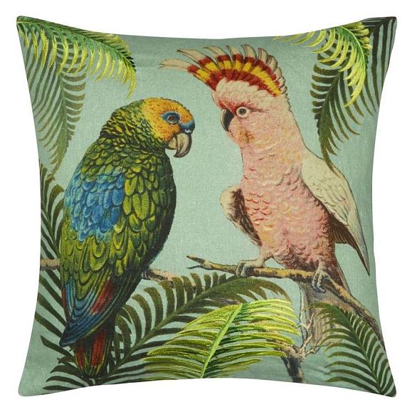 Подушка CCJD5025, Parrot and Palm, Azure, John Derian 50х50см