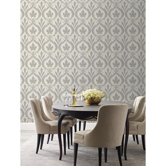 Обои York DM4925 Adirondack Damask Grey/Beige
