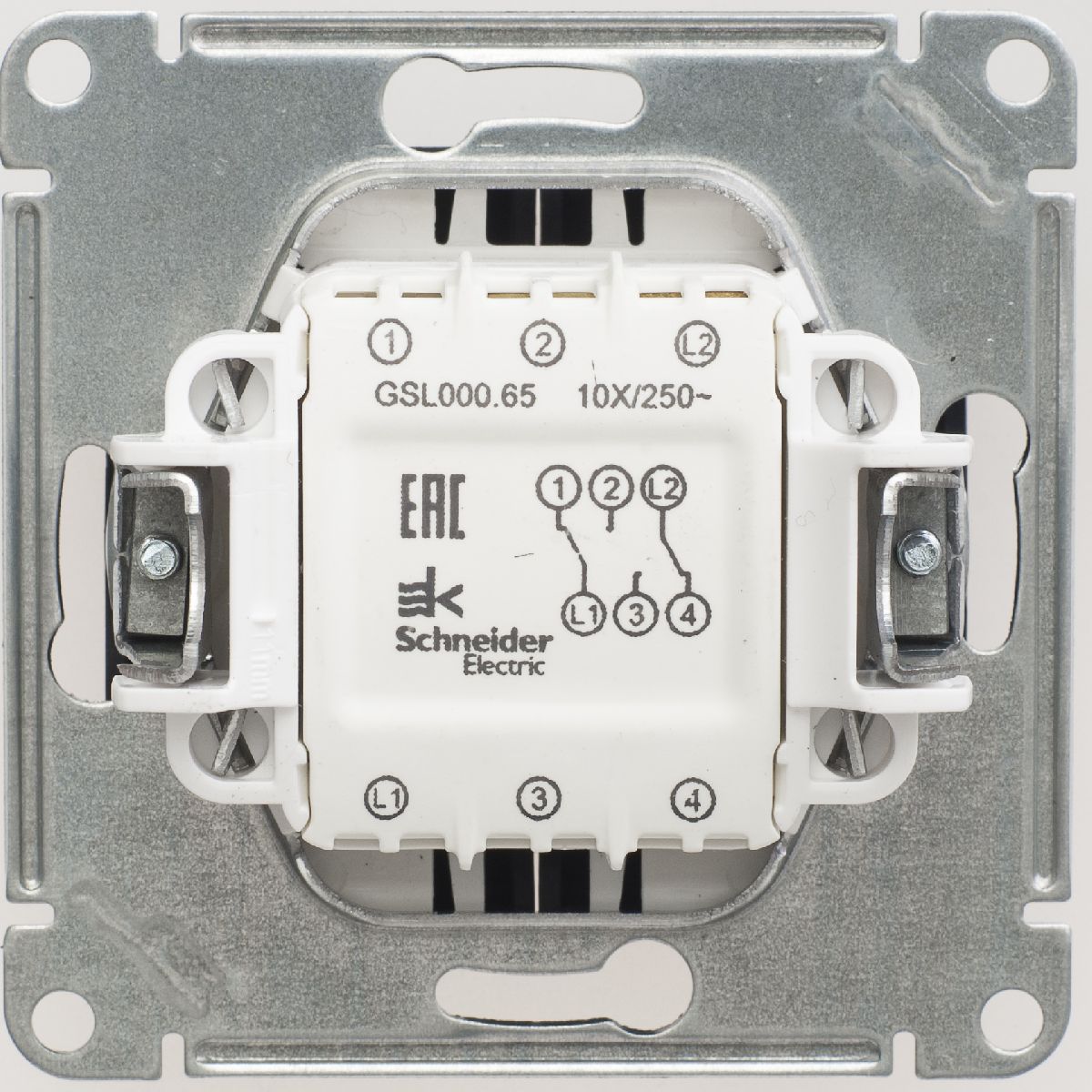 Переключатель 2-клавишный, сх.6, 10АХ Systeme Electric Glossa Антрацит GSL000765