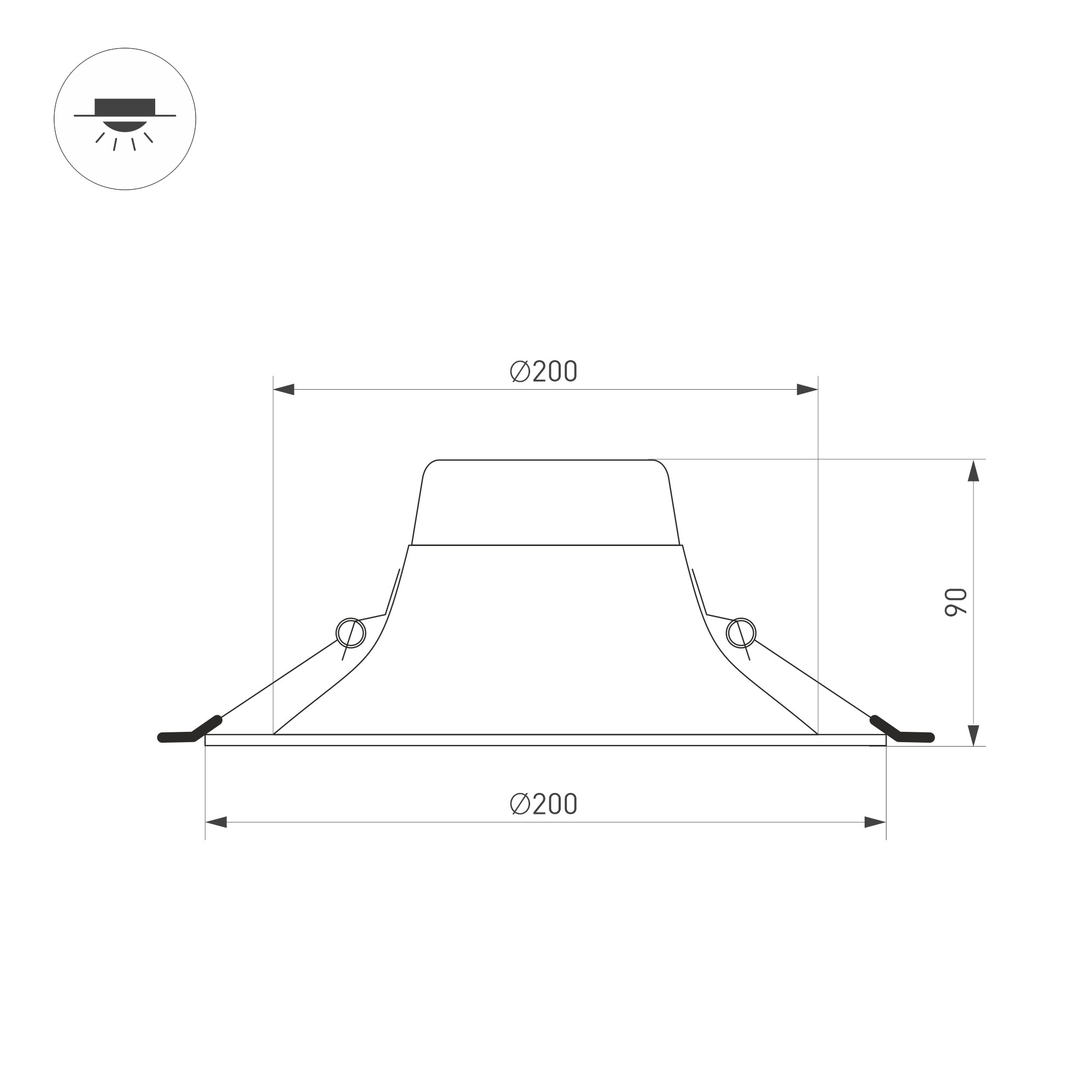 Встраиваемый светильник Arlight MS-BLIZZARD-BUILT-R215-20W Warm3000 (BK, 100 deg, 230V) 036606