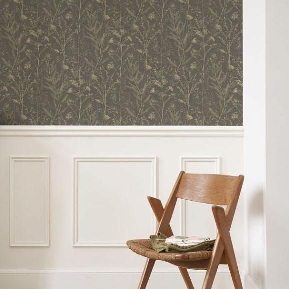 Обои Casadeco 200959607 Prairie Noir fusain / ocre