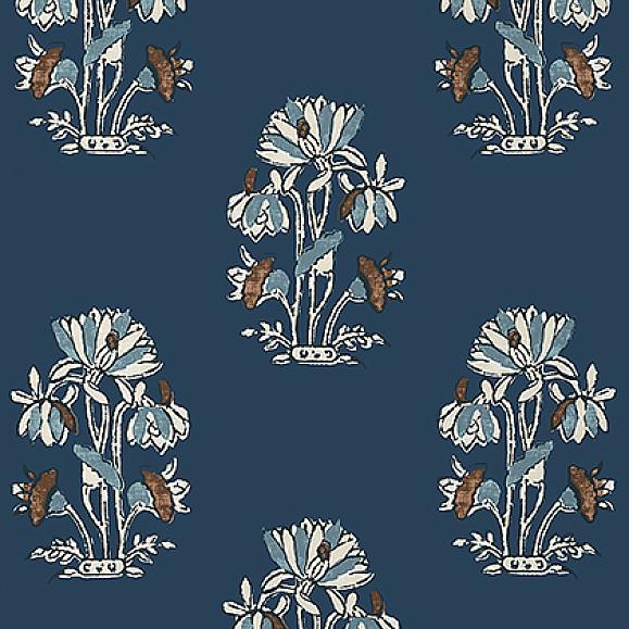 Обои Thibaut T13203 Lily Flower Navy