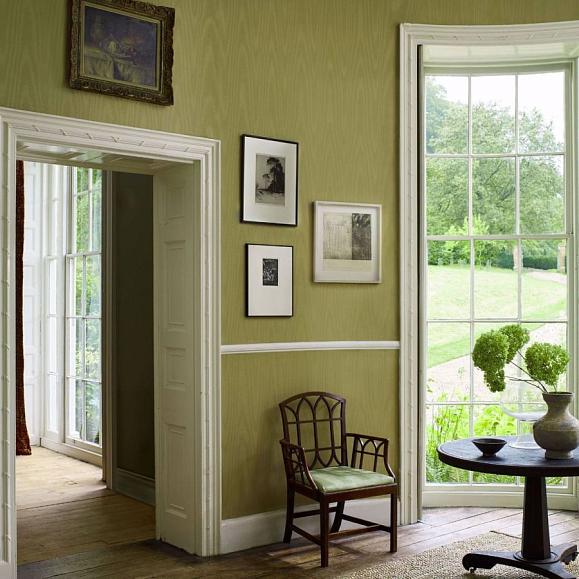Обои Zoffany 313073 Moire Hessian Green