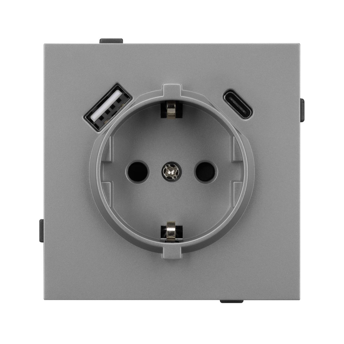 Механизм розетки с USB зарядкой Arlight SCT-TENDO-MUAC-PL-GR (230V, 16A) 054088