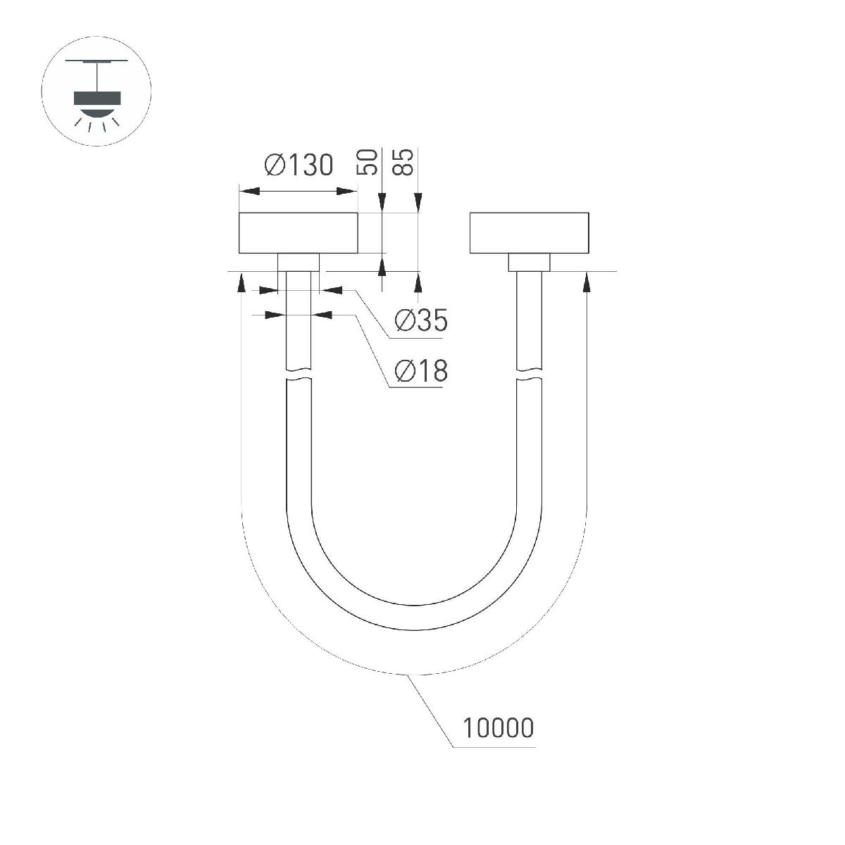 Подвесной светильник Arlight SP-TROPIC-SURFACE-R18-L10000-110W Day4000 (GD, 360 deg, 230V) 043400