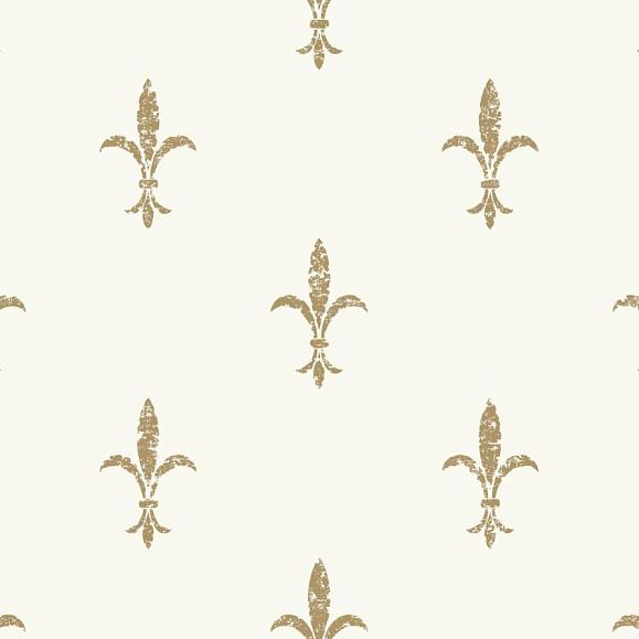 Обои York KT2192 Fleur De Lis White/Gold
