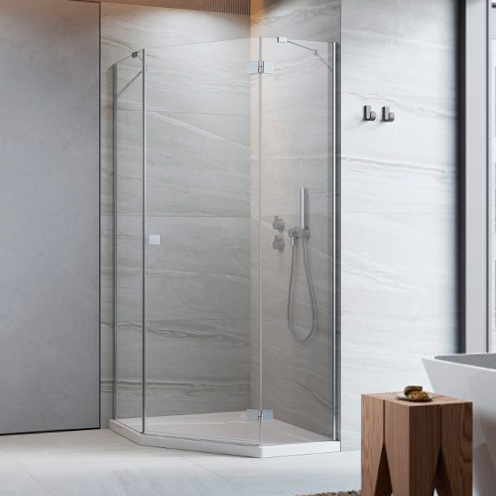 Radaway Essenza Боковые стенки 90+90см, стекло прозрачное, покрытие Easy Clean, профиль: хром