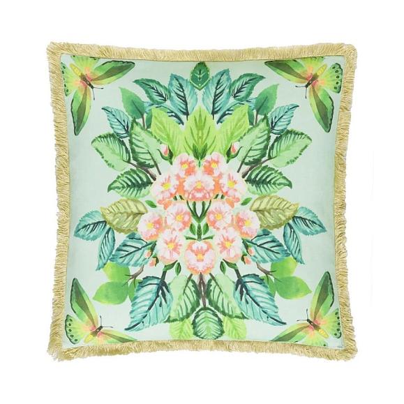 Подушка CCDG1503, Celastrina Embroidered, Turquoise, Designers Guild 55 x 55см