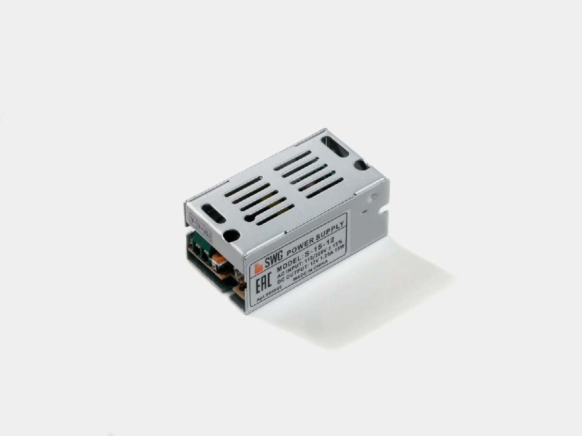 Блок питания SWG Standard 15Вт DC12В 1.3А IP20 09-00900045