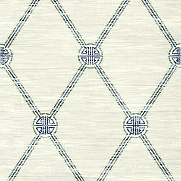 Обои Thibaut T13352 Turnberry Trellis Beige and Green