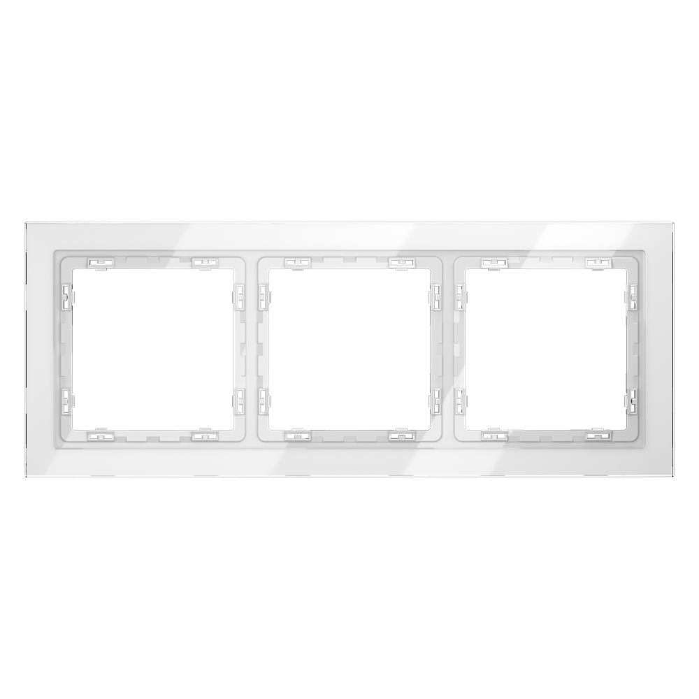 Рамка на 3 поста Voltum S70 VLS110301 (белый, стекло)