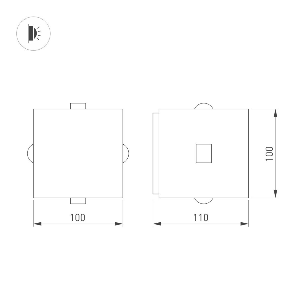 Уличный настенный светильник Arlight LGD-VERSATI-4x3W Warm3000 (Серый, 4x3 deg, 230V) (IP65 Металл) 060650