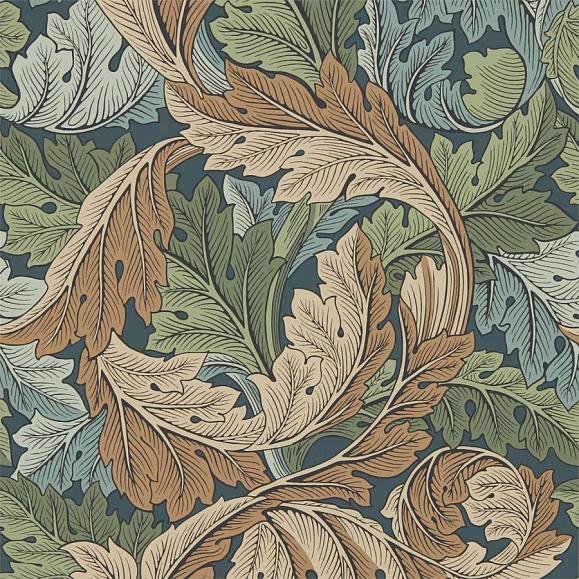 Обои Morris 216440 Acanthus Slate Blue/Thyme