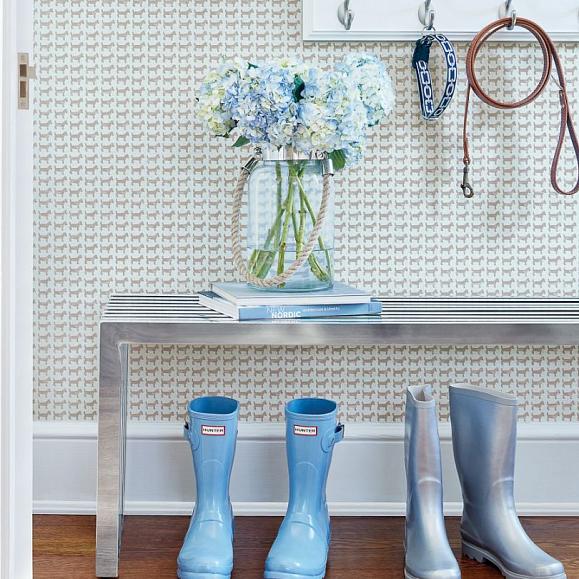 Обои Anna French AT79126 Baxter Aqua and Taupe